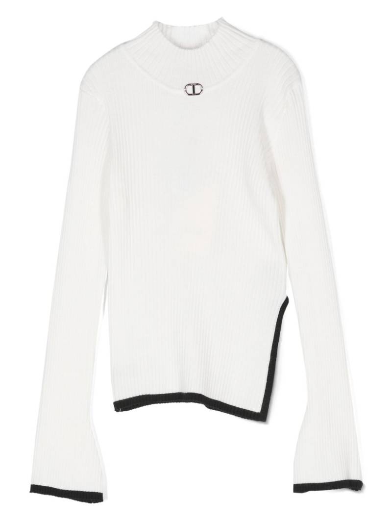 TWINSET Kids logo-appliqué jumper - White von TWINSET Kids