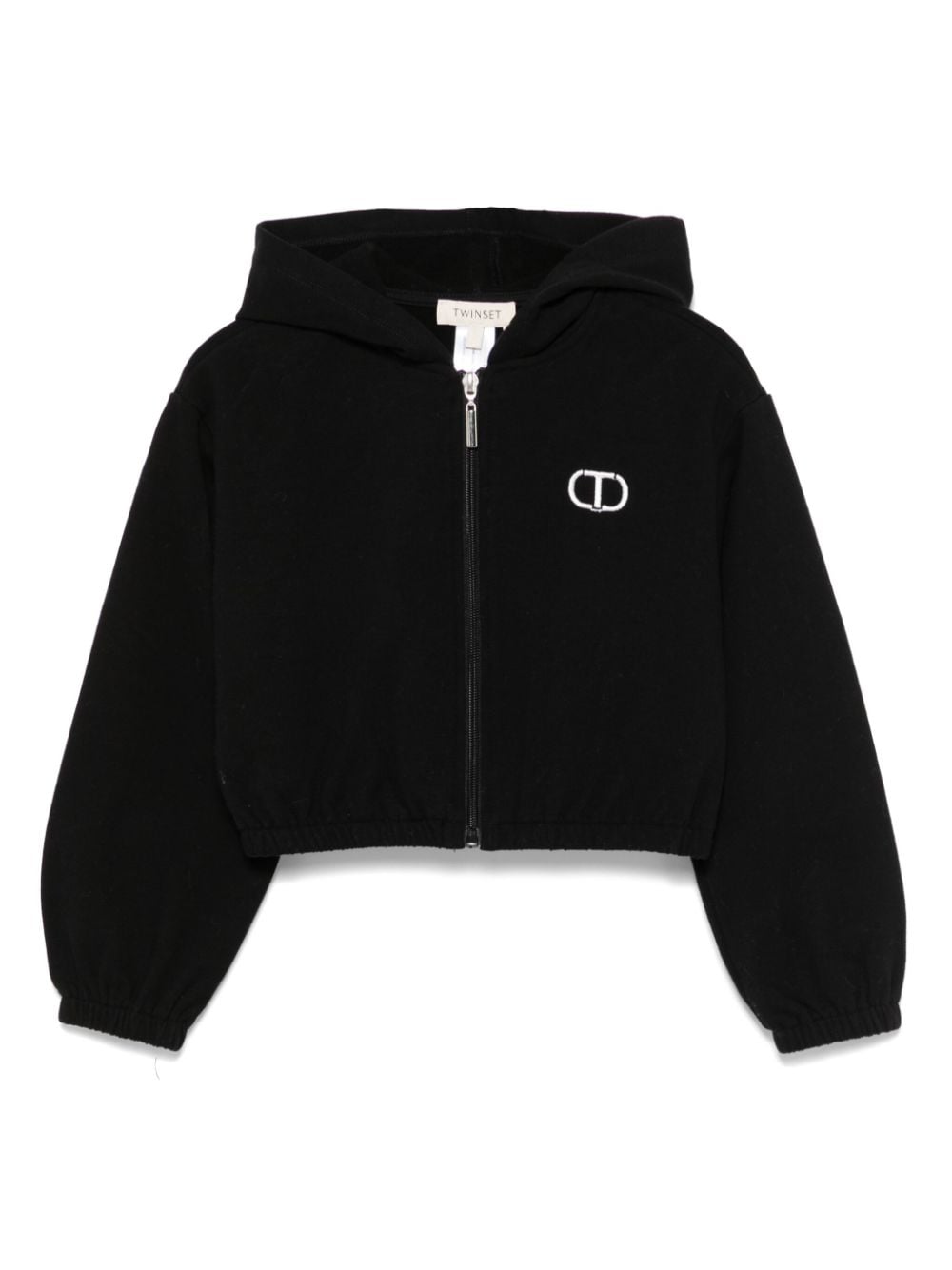 TWINSET Kids logo-embroidered hoodie - Black von TWINSET Kids