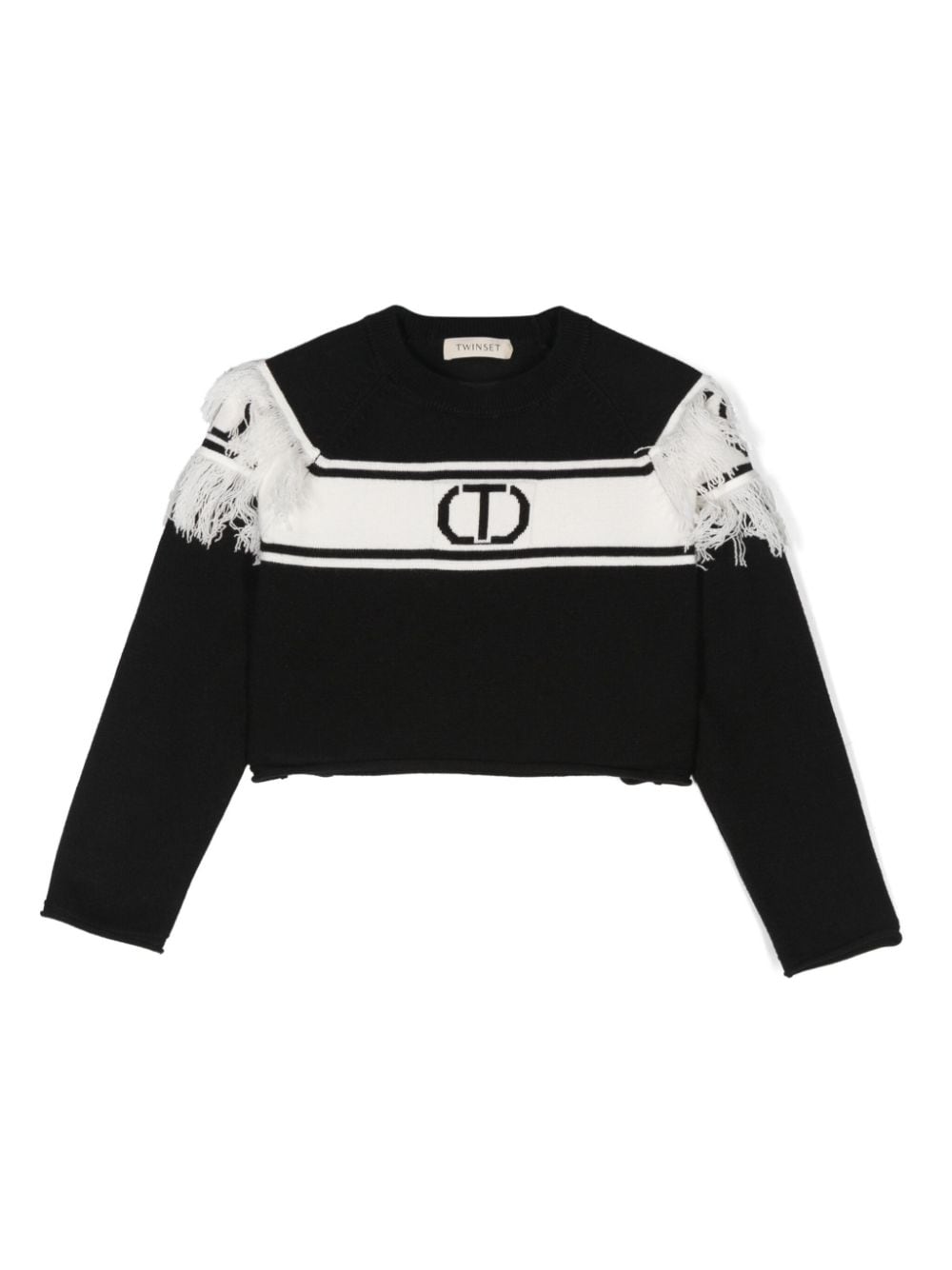 TWINSET Kids logo-intarsia sweater - Black von TWINSET Kids