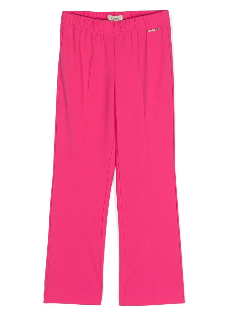 TWINSET Kids logo-lettering flared trousers - Pink von TWINSET Kids