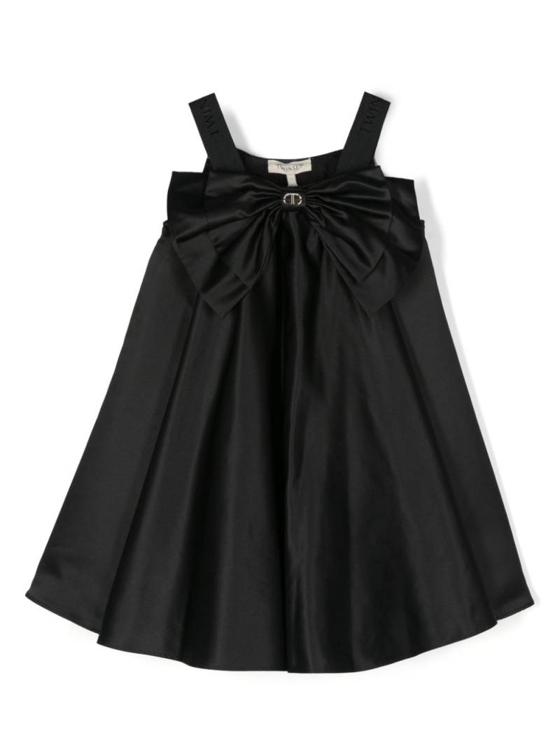 TWINSET Kids logo-plaque flared dress - Black von TWINSET Kids