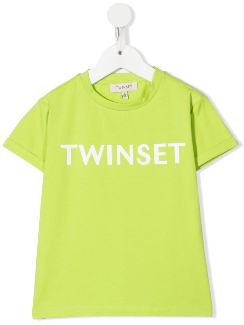 TWINSET Kids logo-print T-shirt - Green von TWINSET Kids