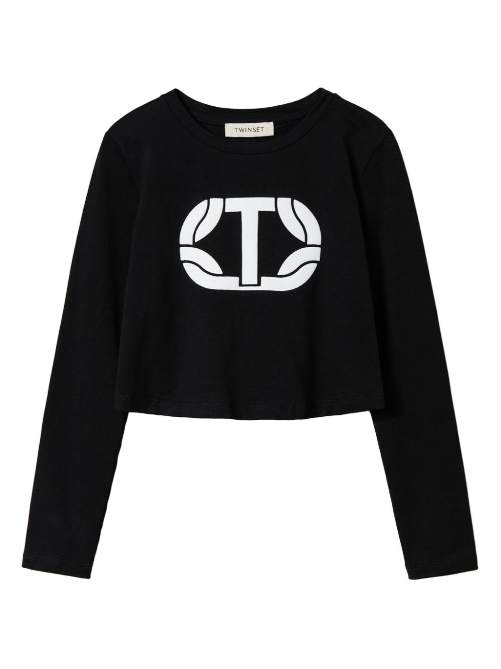 TWINSET Kids logo-print cropped t-shirt - Black von TWINSET Kids