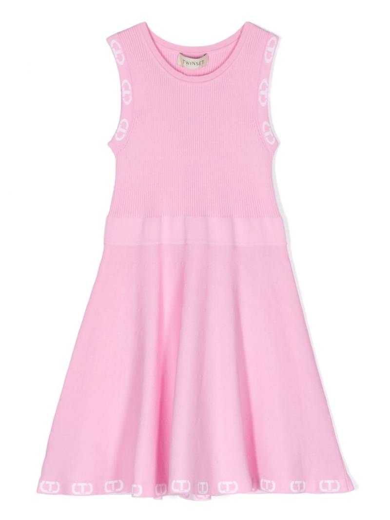 TWINSET Kids logo-trim knitted dress - Pink von TWINSET Kids