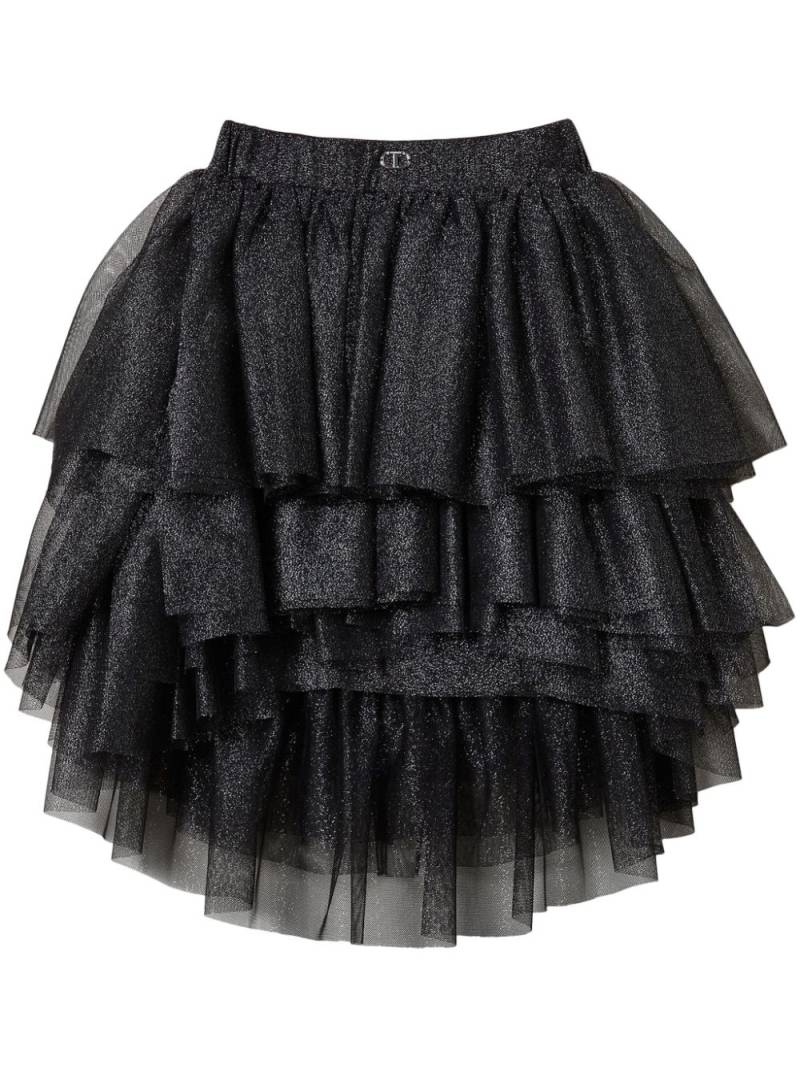 TWINSET Kids lurex tulle skirt - Black von TWINSET Kids