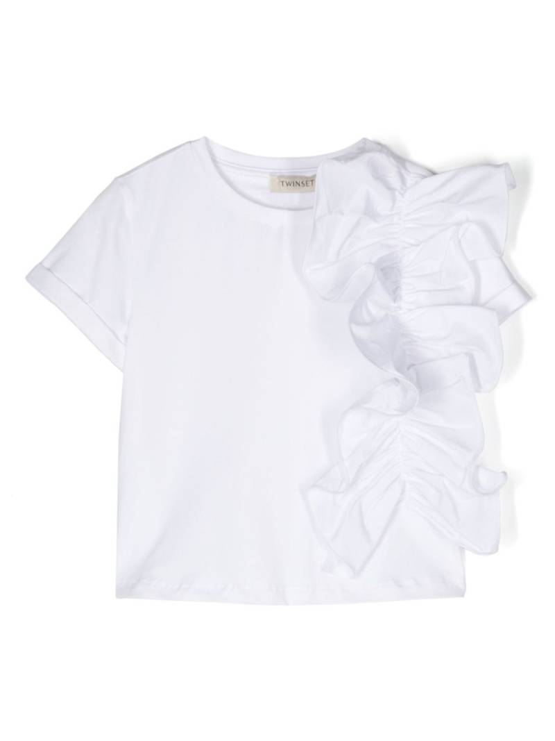 TWINSET Kids ruched cotton T-shirt - White von TWINSET Kids