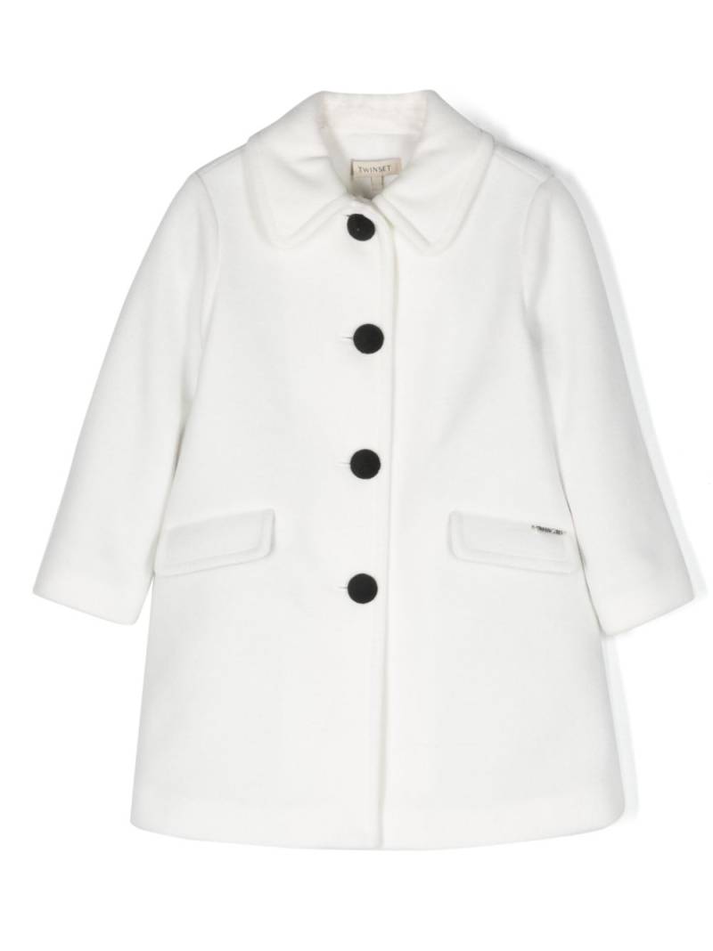 TWINSET Kids single-breasted button trench coat - White von TWINSET Kids