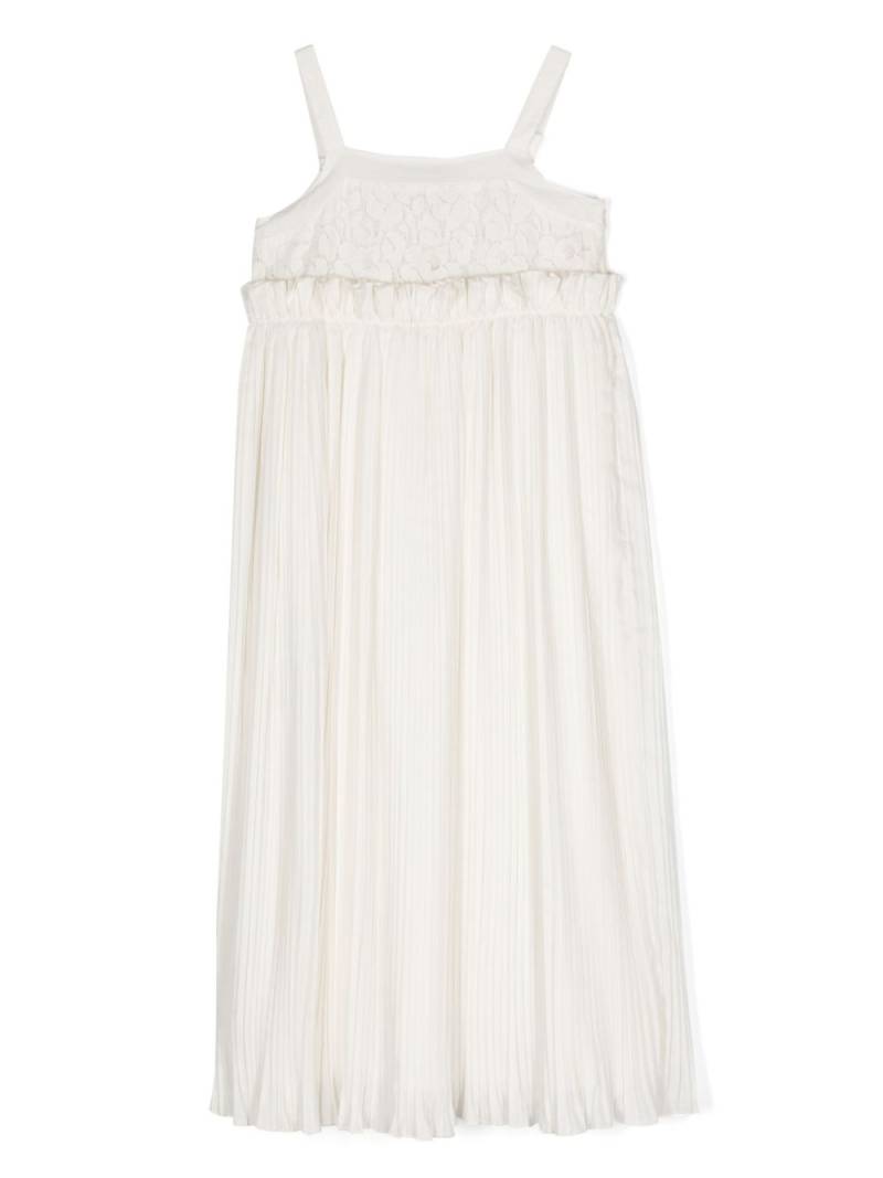 TWINSET Kids sleeveless plissé midi dress - Neutrals von TWINSET Kids