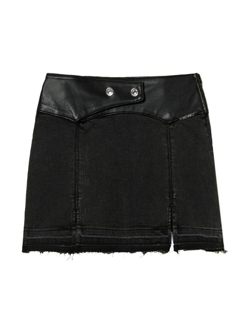 TWINSET Kids slit denim mini skirt - Black von TWINSET Kids