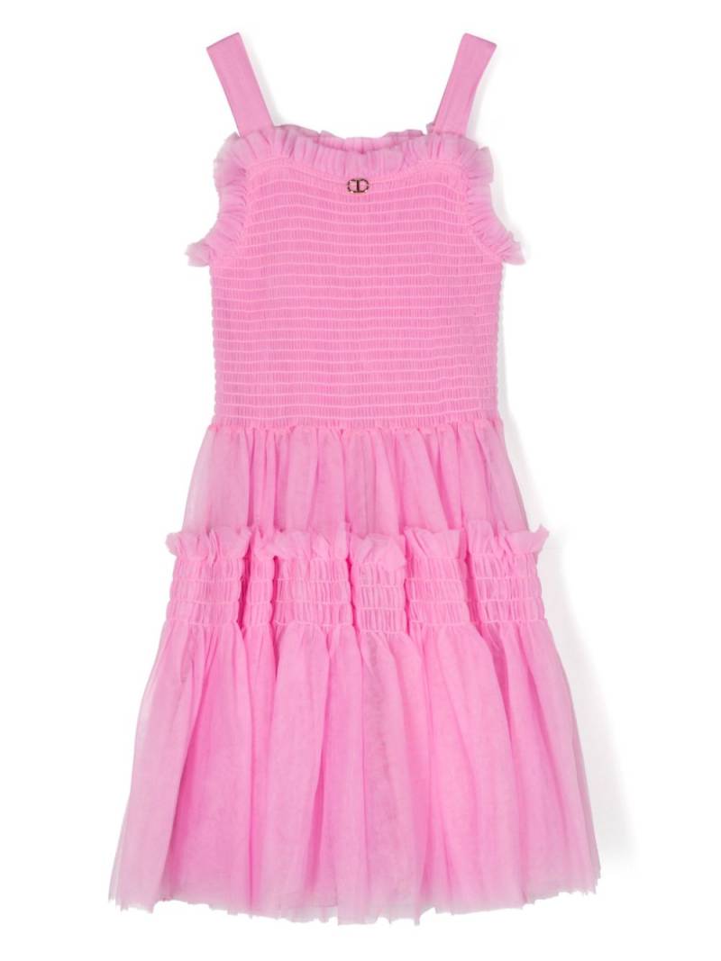 TWINSET Kids smocked tulle dress - Pink von TWINSET Kids