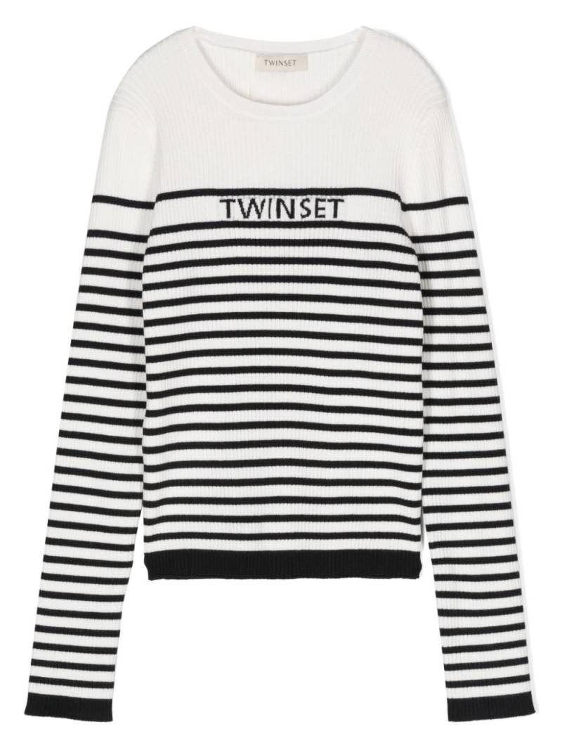 TWINSET Kids striped sweater - White von TWINSET Kids