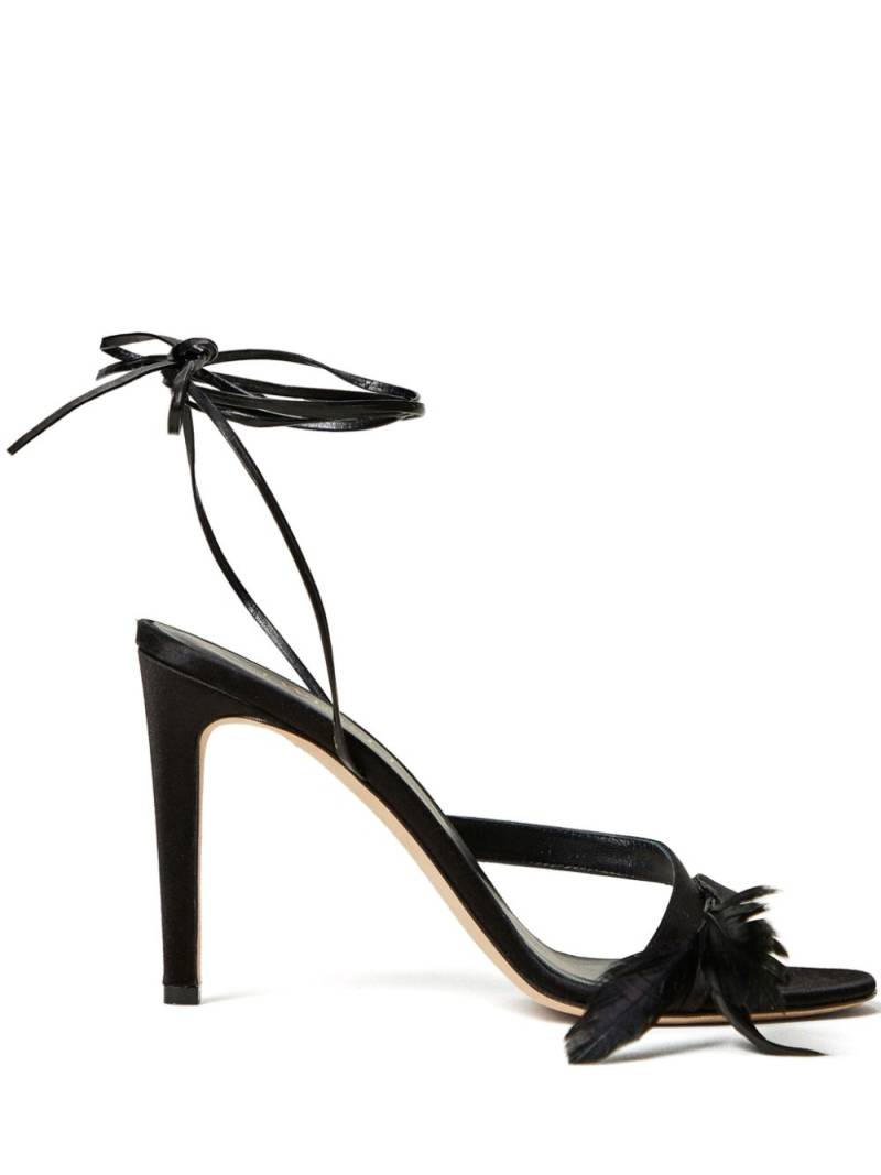 TWINSET 90mm feather-detail sandals - Black von TWINSET