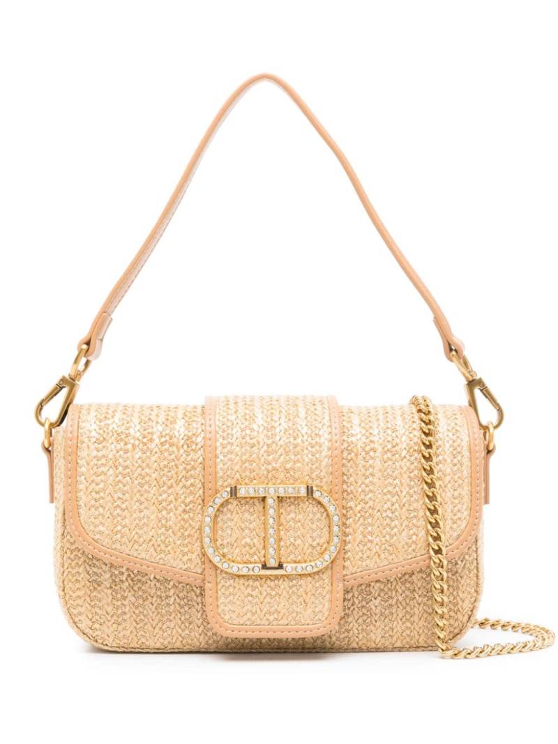 TWINSET Amie raffia cross body bag - Neutrals von TWINSET