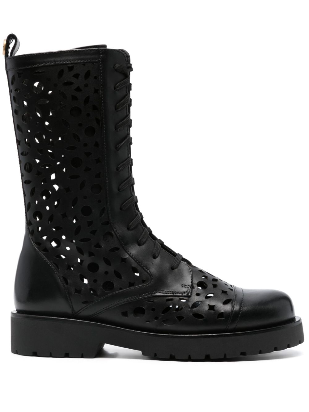 TWINSET Anfibio leather boots - Black von TWINSET