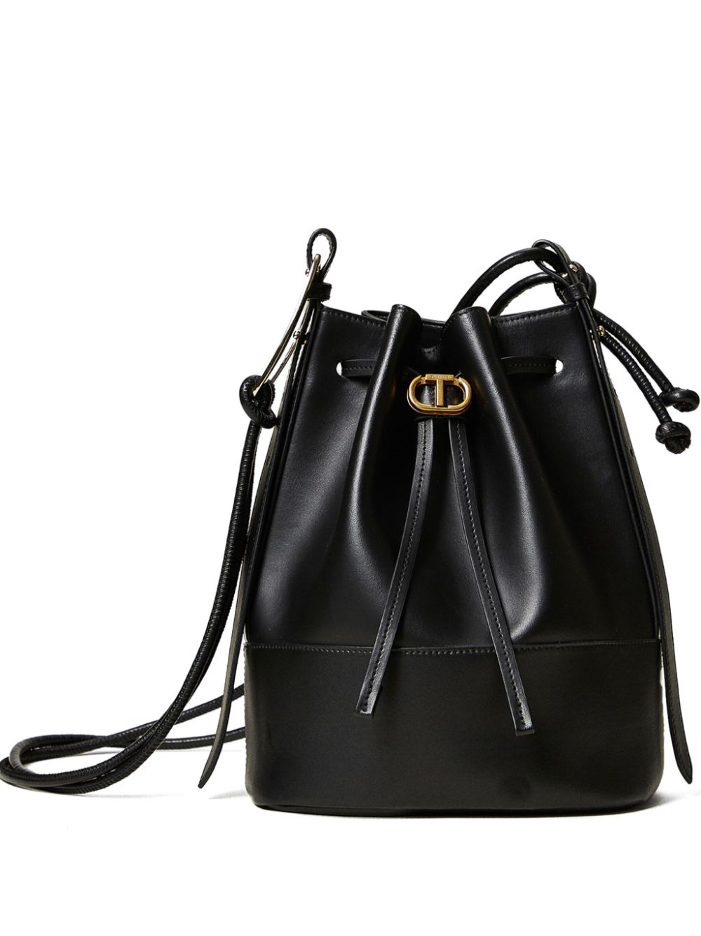 TWINSET Jane leather bucket bag - Black von TWINSET