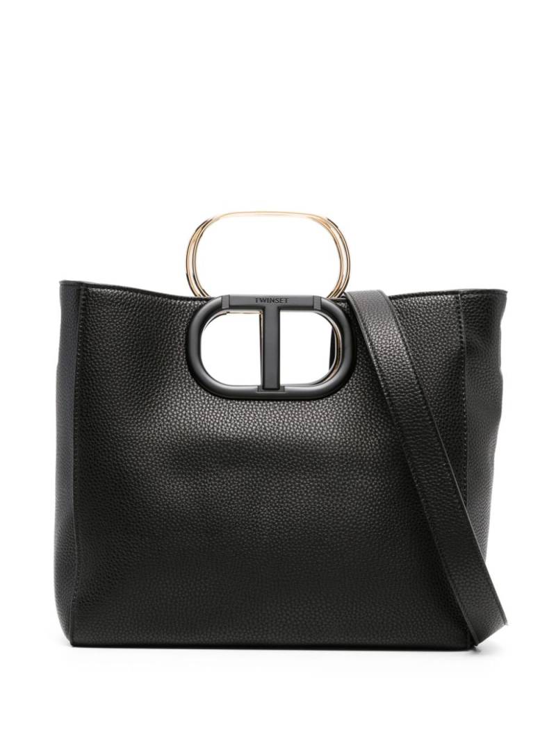 TWINSET Lila logo-plaque tote bag - Black von TWINSET