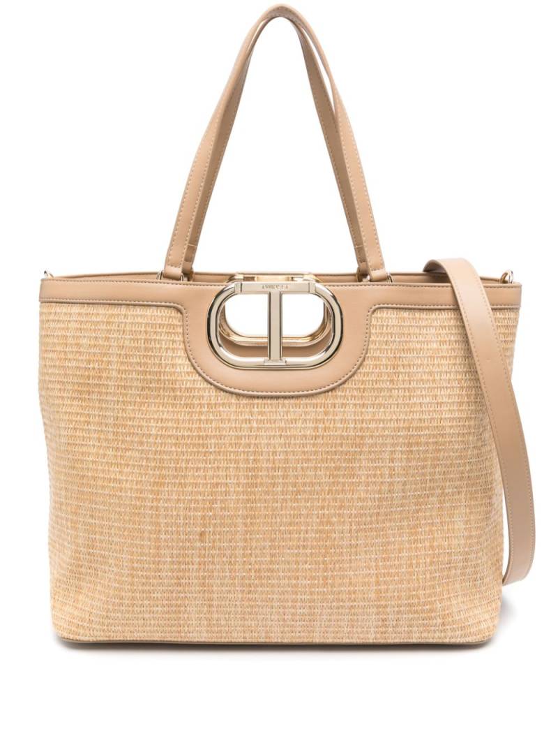 TWINSET Lila logo-plaque tote bag - Neutrals von TWINSET