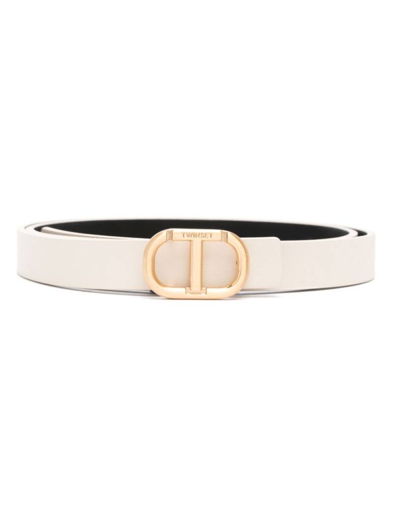 TWINSET Oval T buckle leather - Neutrals von TWINSET