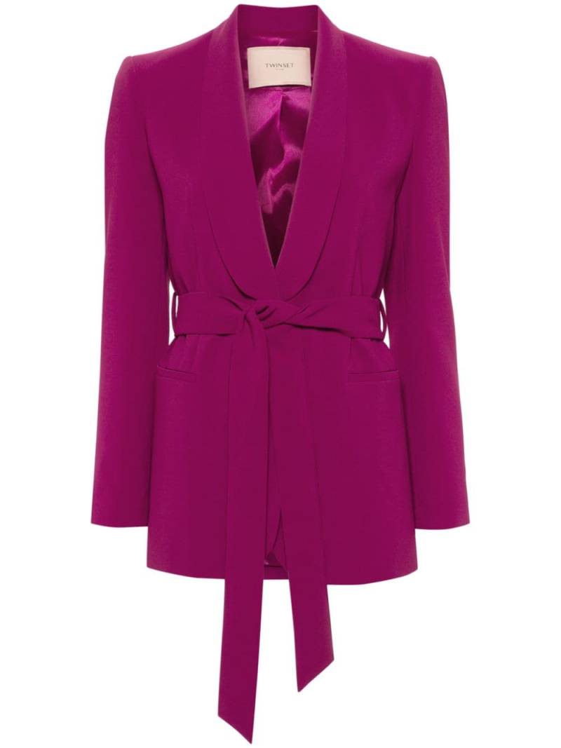 TWINSET Oval T chain belted blazer - Pink von TWINSET