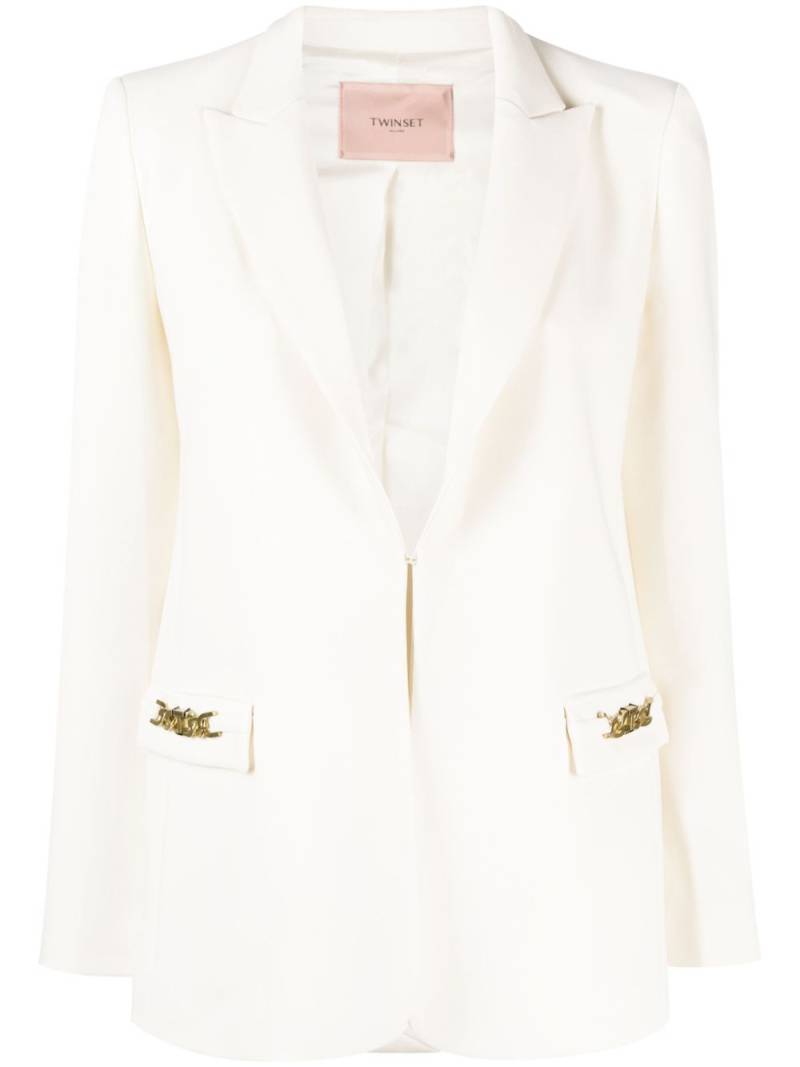 TWINSET Oval T-chain blazer - Neutrals von TWINSET