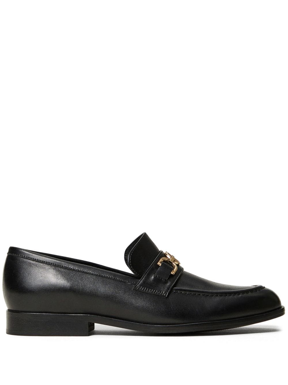 TWINSET Oval T leather loafers - Black von TWINSET