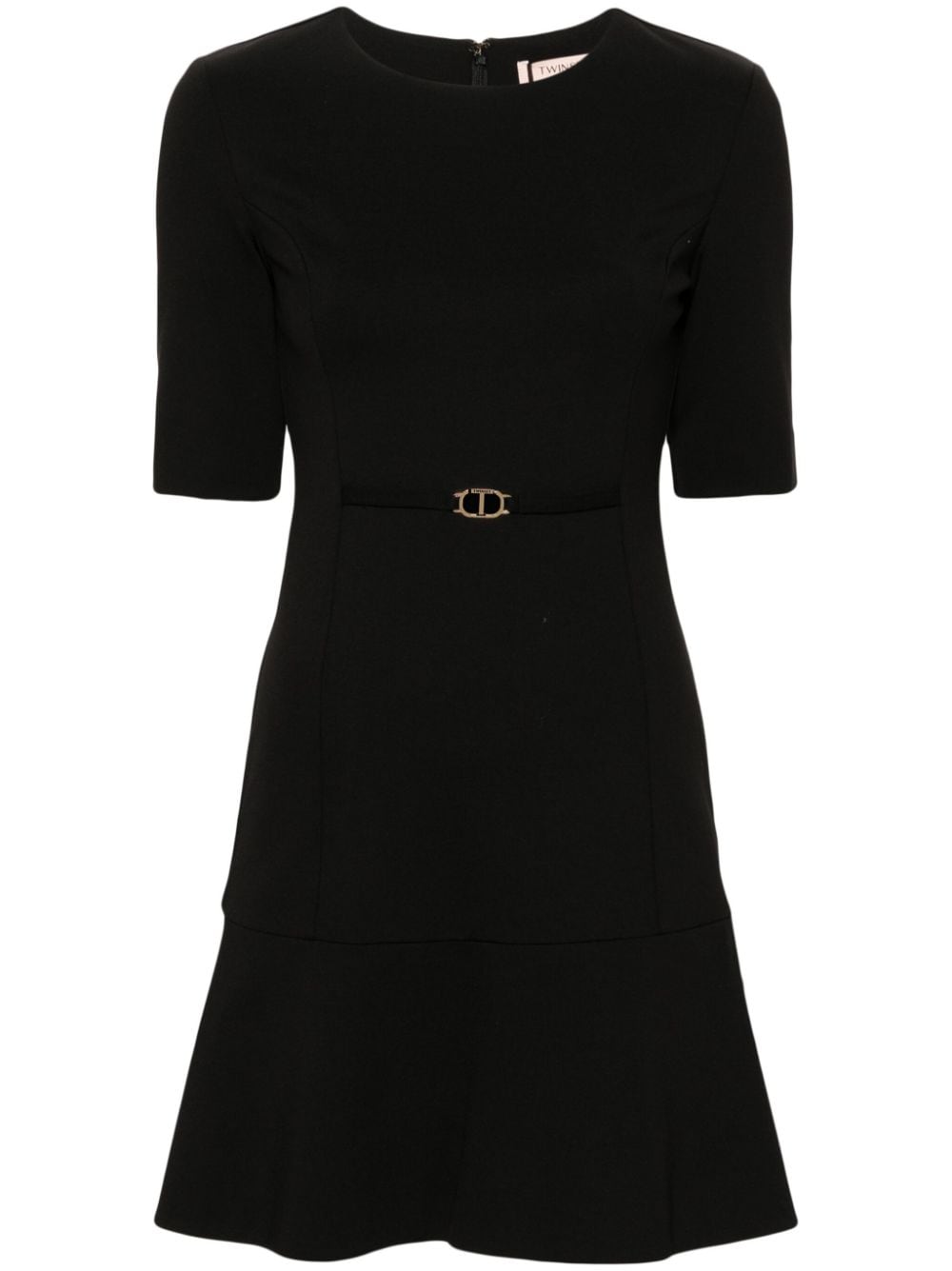 TWINSET Oval-T waist strap mini dress - Black von TWINSET