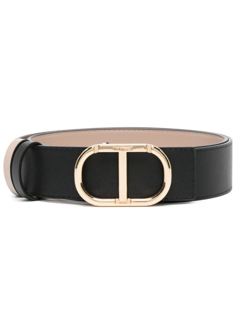 TWINSET T-buckle reversible leather belt - Brown von TWINSET