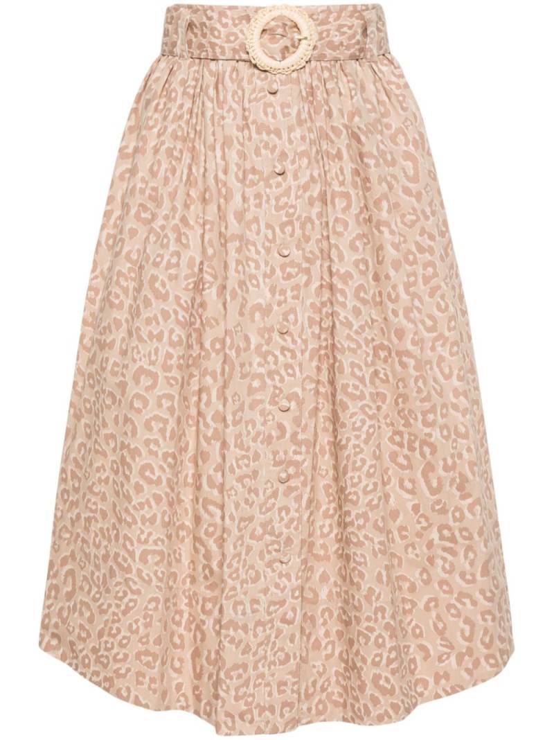 TWINSET animal-print cotton midi skirt - Neutrals von TWINSET