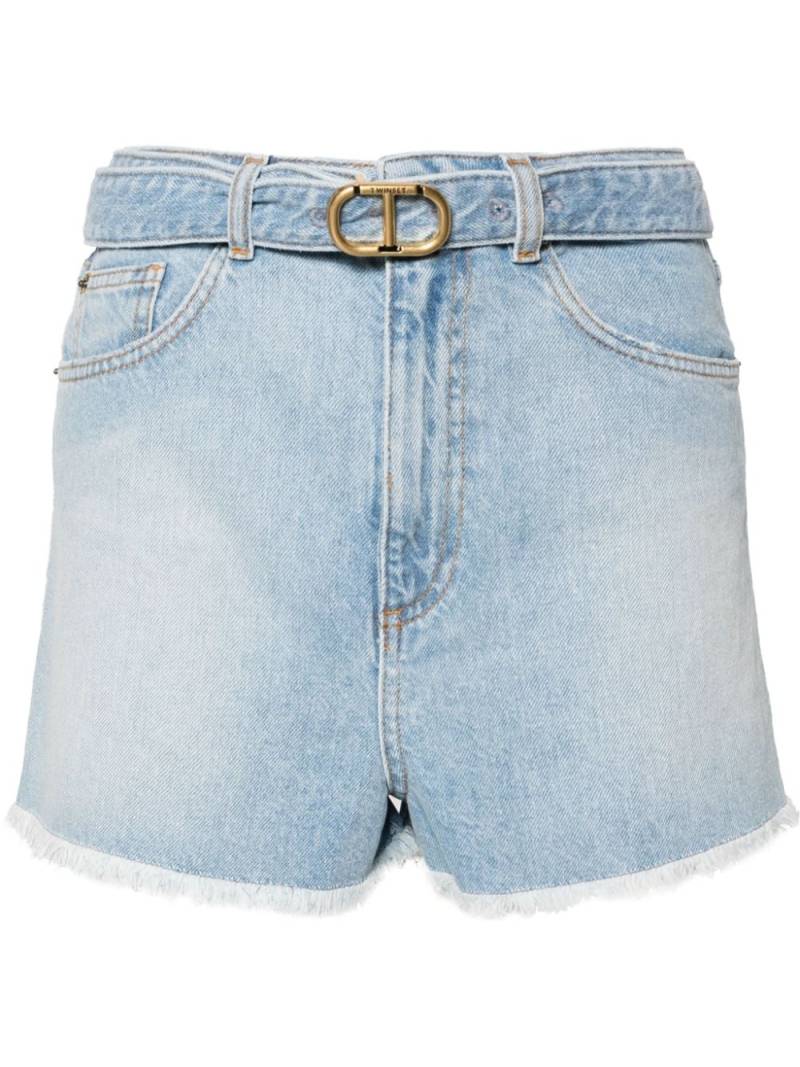 TWINSET belted denim shorts - Blue von TWINSET