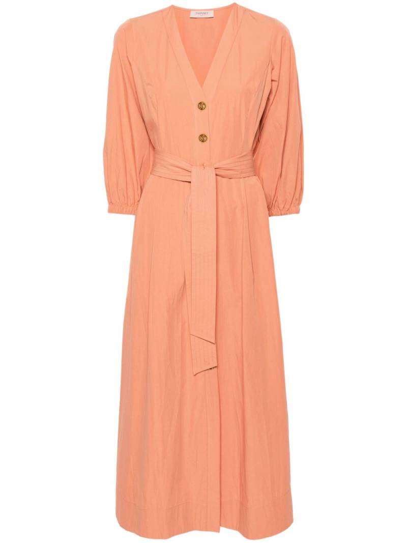 TWINSET belted flared midi dress - Orange von TWINSET