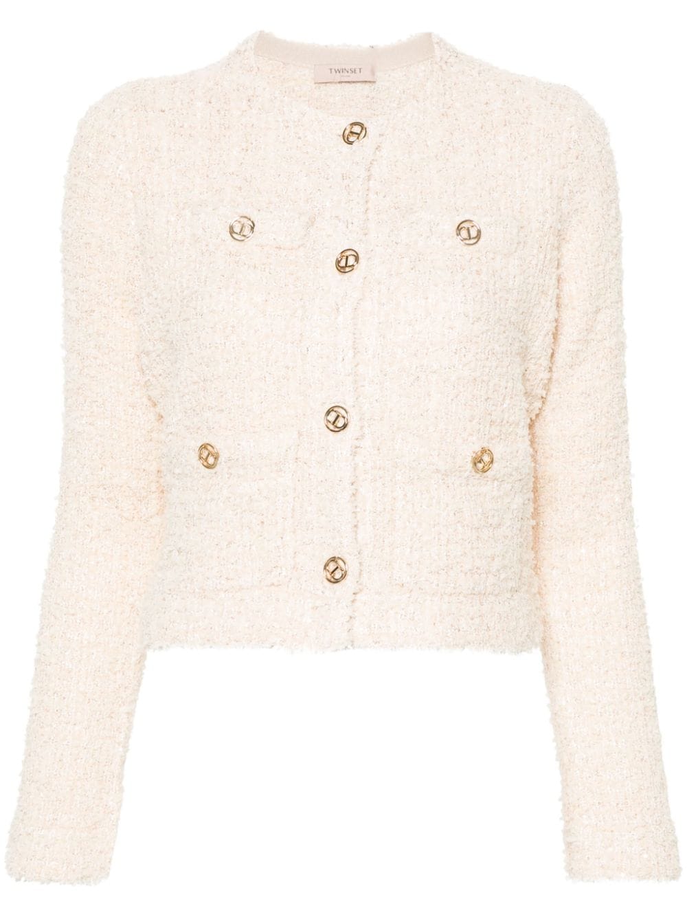 TWINSET bouclé knitted jacket - Neutrals von TWINSET