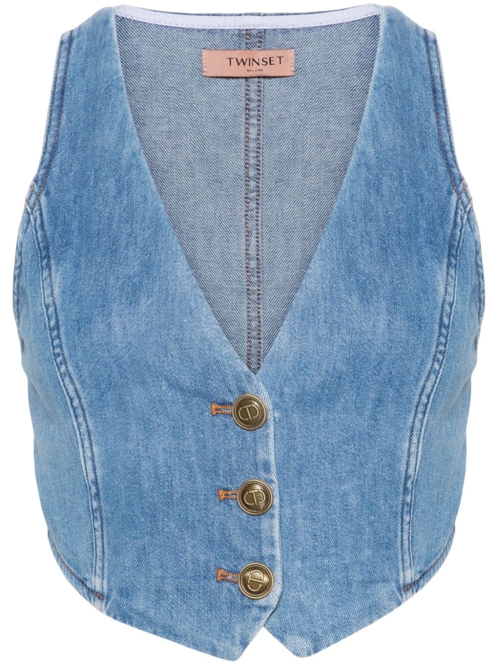 TWINSET button-up denim waistcoat - Blue von TWINSET