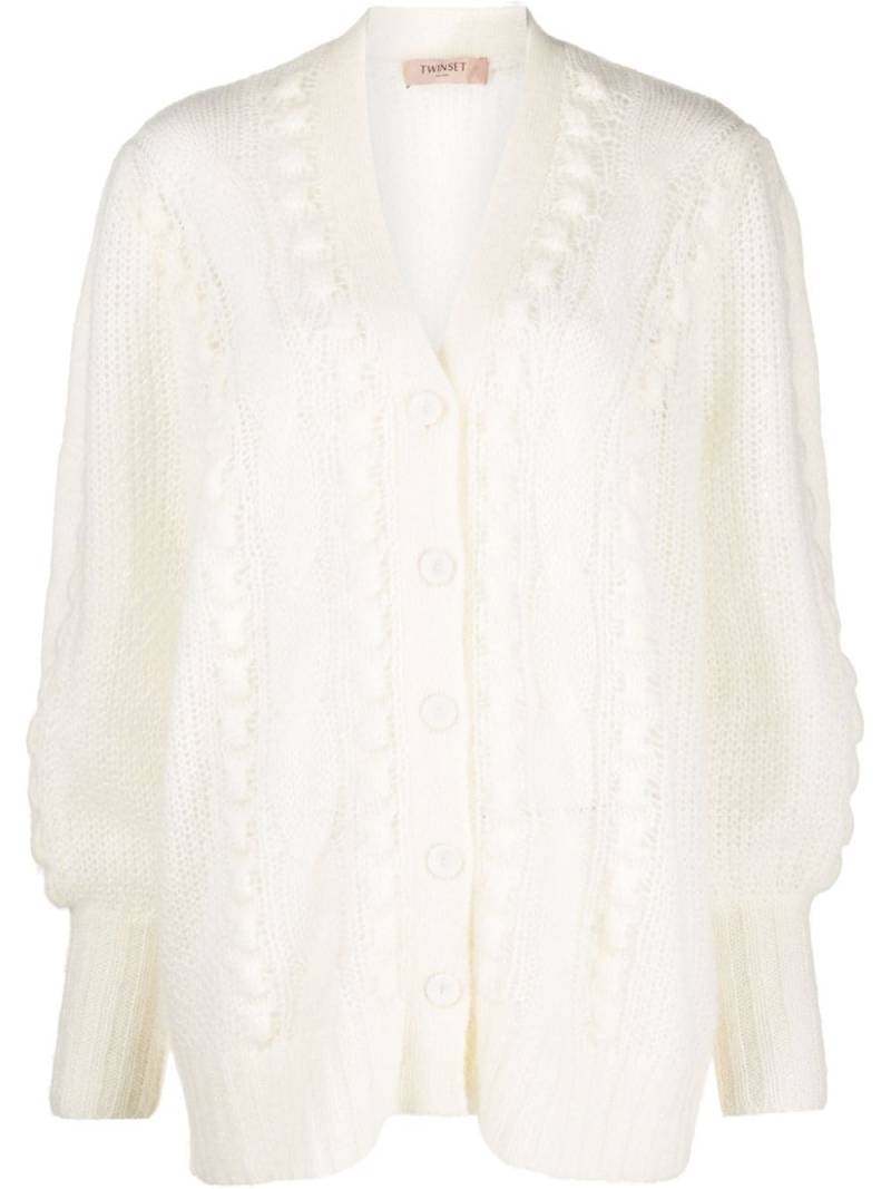 TWINSET cable-knit V-neck cardigan - Neutrals von TWINSET