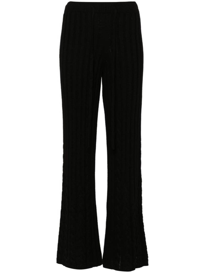 TWINSET cable-knit flared trousers - Black von TWINSET