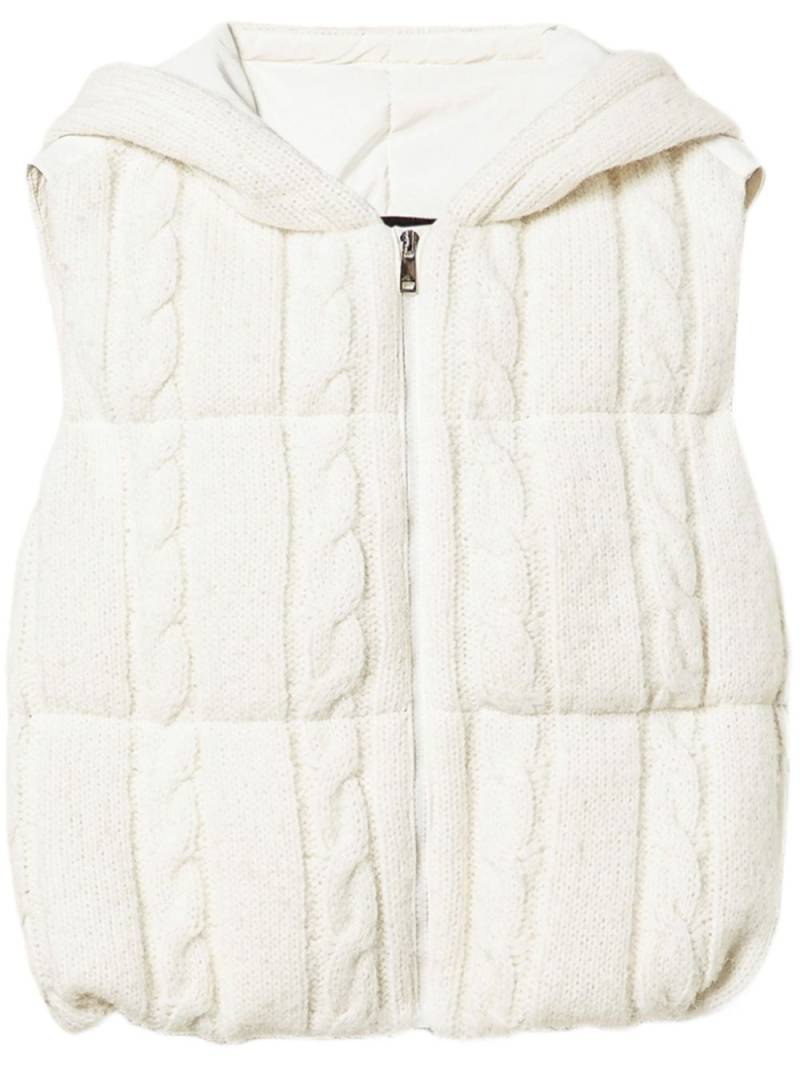 TWINSET cable-knit padded gilet - White von TWINSET