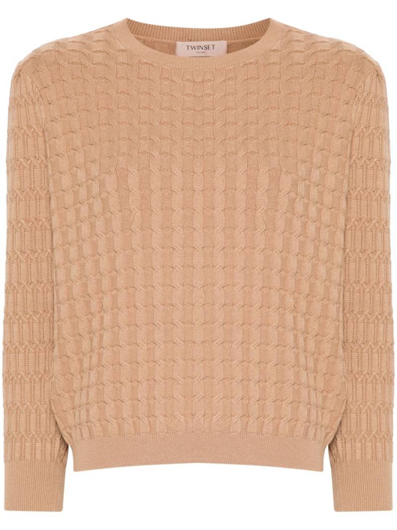 TWINSET cable-knit sweater - Neutrals von TWINSET