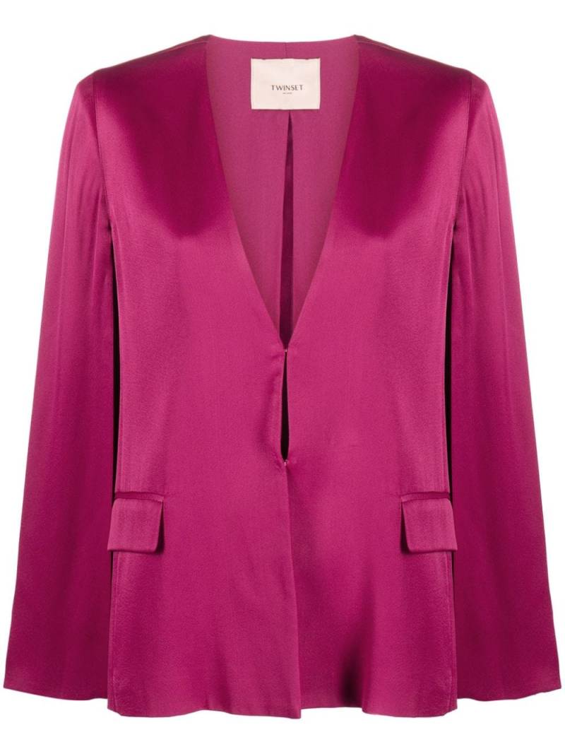 TWINSET cap-sleeves collarless blazer - Pink von TWINSET