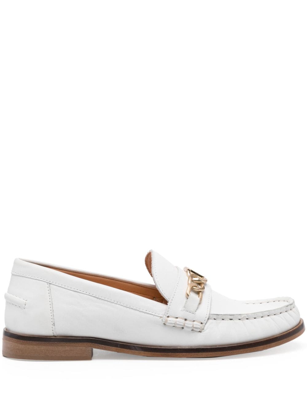 TWINSET chain-detail leather loafers - White von TWINSET