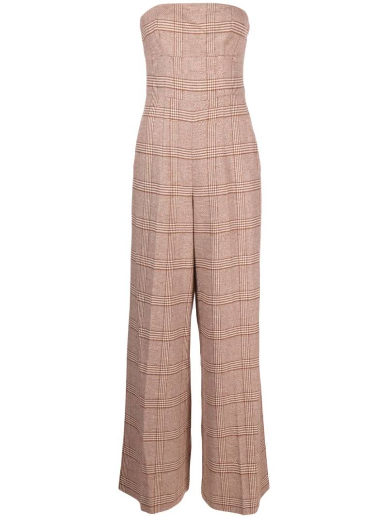 TWINSET checked strapless jumpsuit - Brown von TWINSET