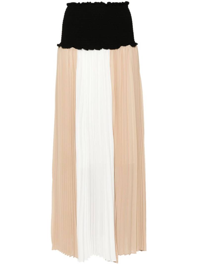 TWINSET colour-block pleated midi dress - Neutrals von TWINSET