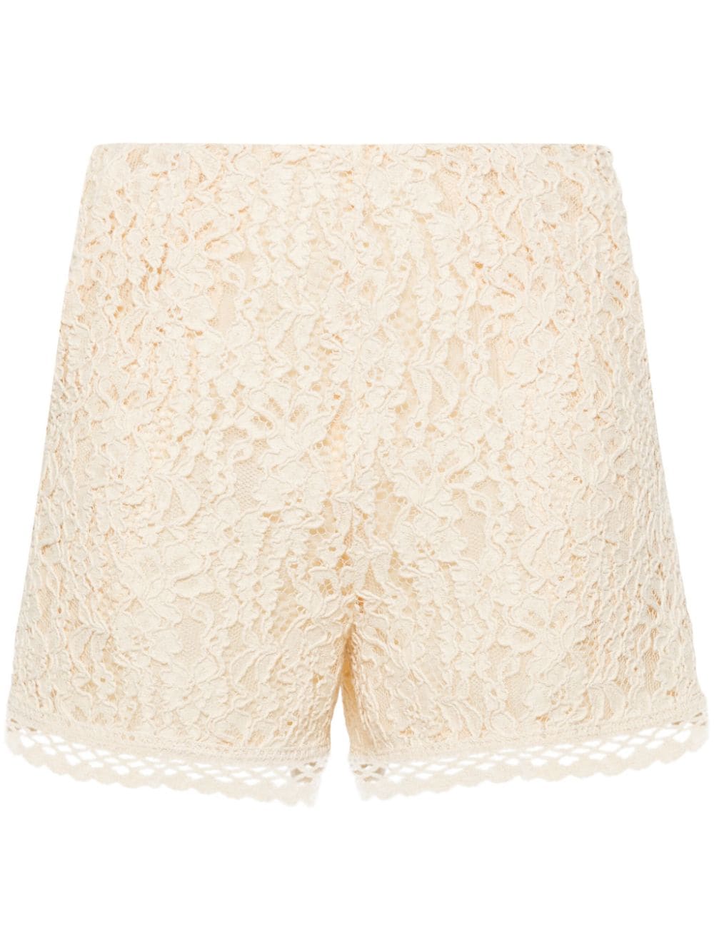 TWINSET corded-lace high-waist shorts - Neutrals von TWINSET