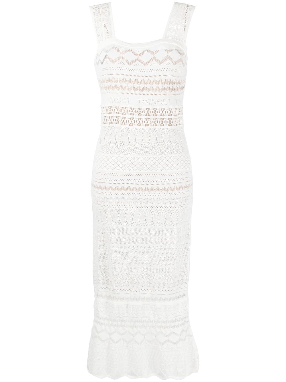 TWINSET crochet midi dress - White von TWINSET