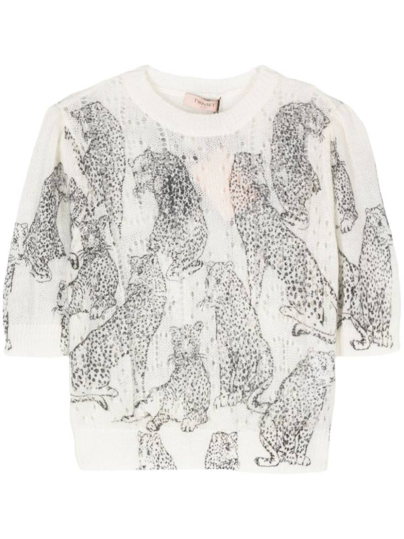 TWINSET cropped sweater - White von TWINSET