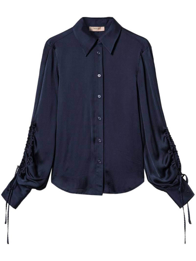 TWINSET cut-out detailing satin shirt - Blue von TWINSET