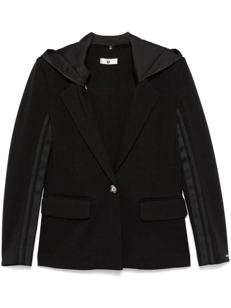 TWINSET detachable-hood jersey blazer - Black von TWINSET