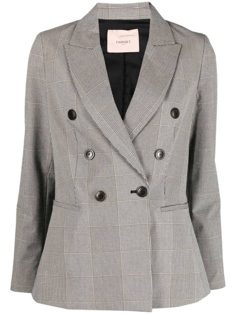 TWINSET double-breasted checked blazer - Neutrals von TWINSET