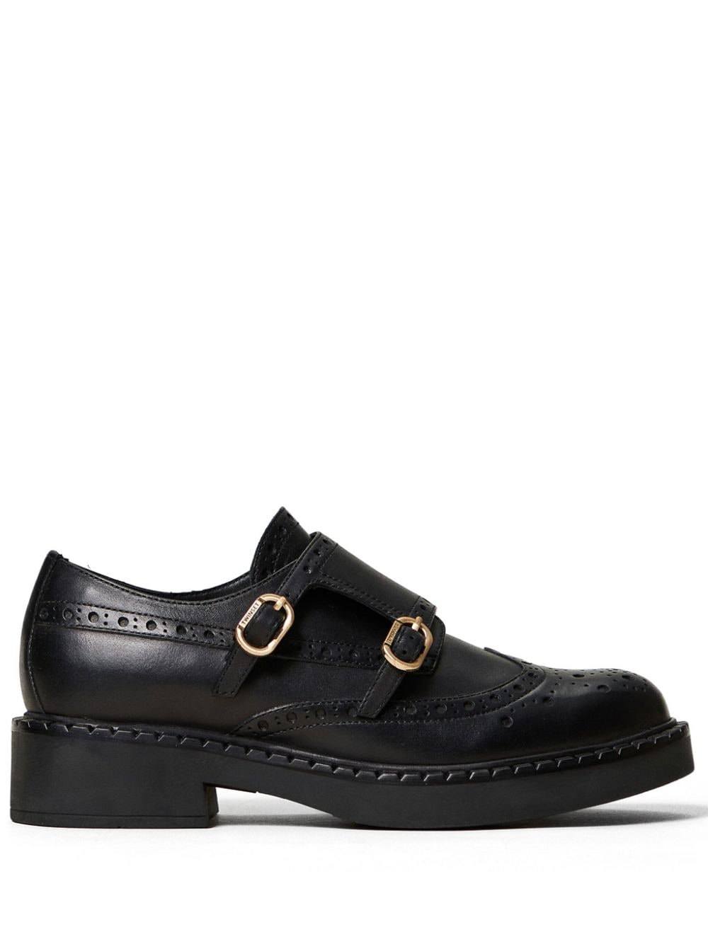 TWINSET double-strap leather oxford shoes - Black von TWINSET