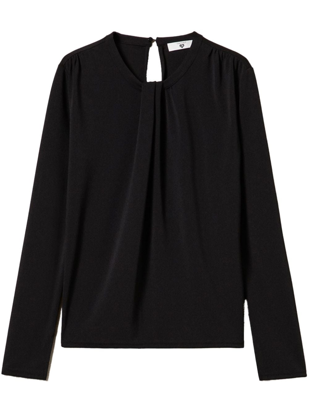 TWINSET drape-detailing jersey blouse - Black von TWINSET