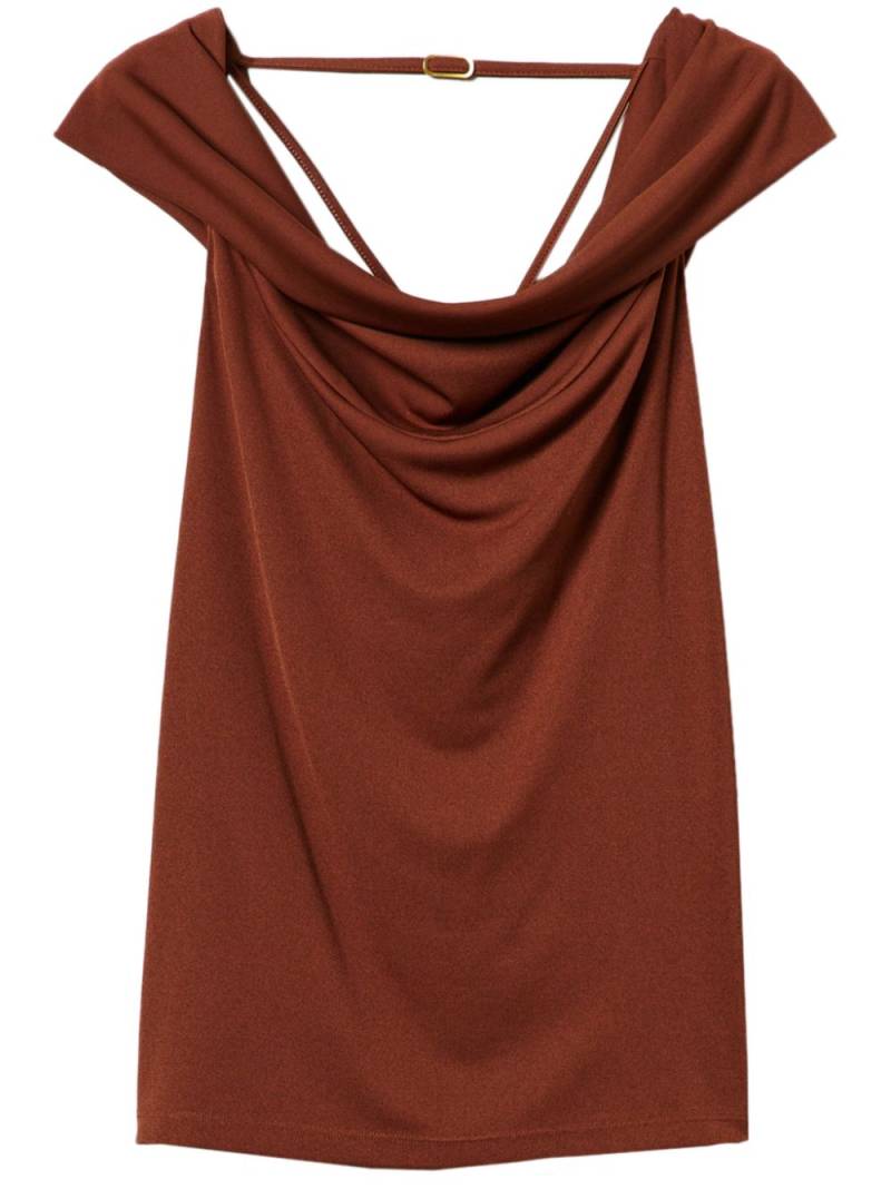 TWINSET draped-neck top - Brown von TWINSET