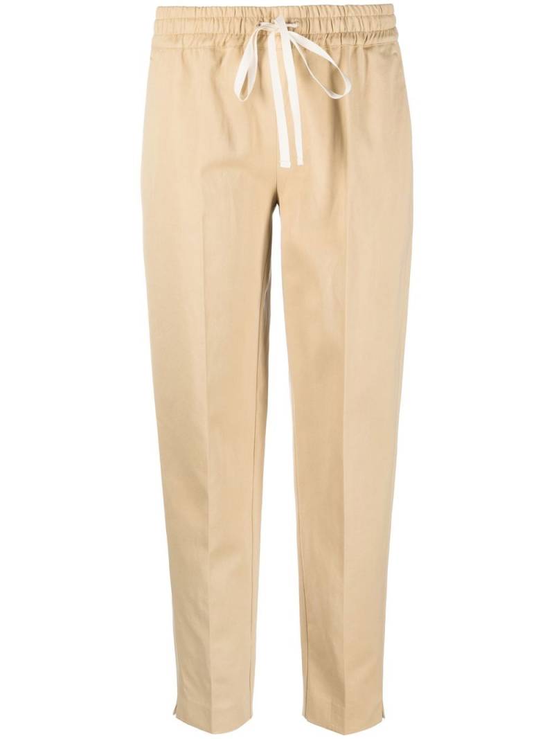 TWINSET drawstring-waist logo-plaque trousers - Neutrals von TWINSET